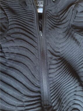 Nike Black Ribbed Zip-Up Stretch Body Suit